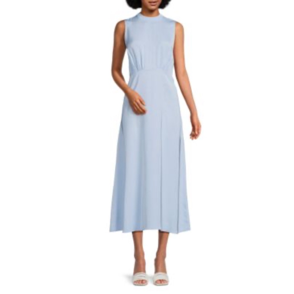 Theory Light Blue Sleeveless Midi Dress | 00 - Picture 2 of 11